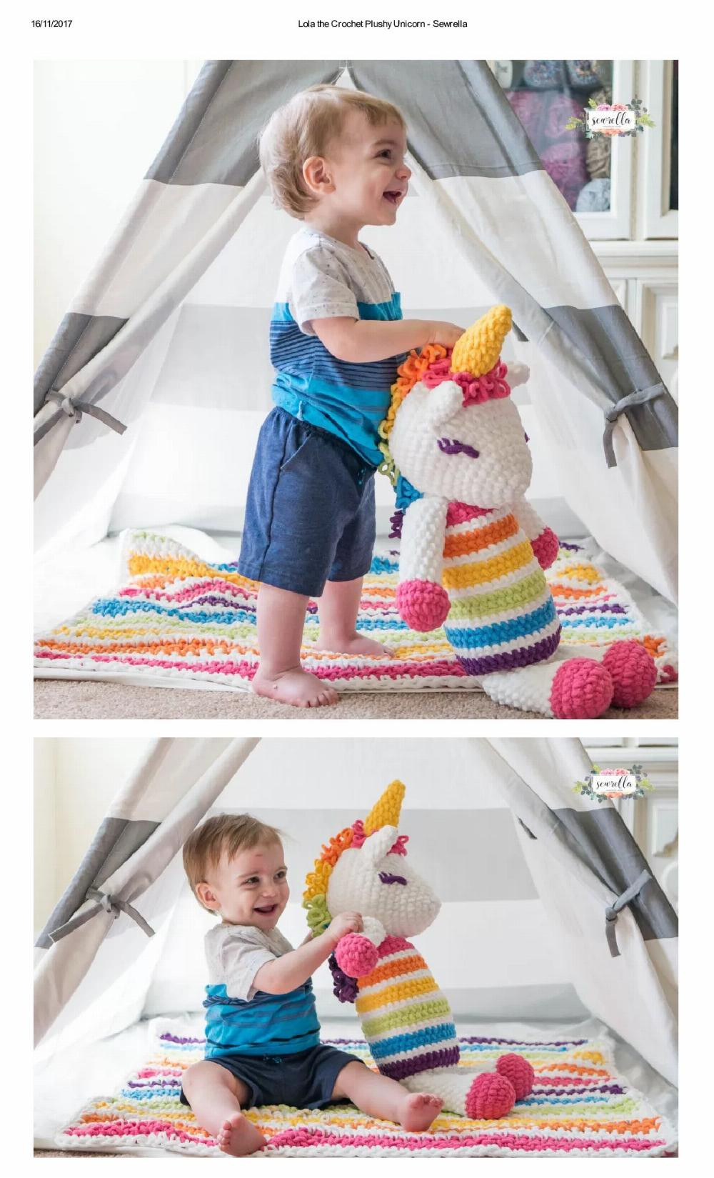 Lola the Crochet Plushy Unicorn - Sewrella Lola the Crochet Plushy Unicorn