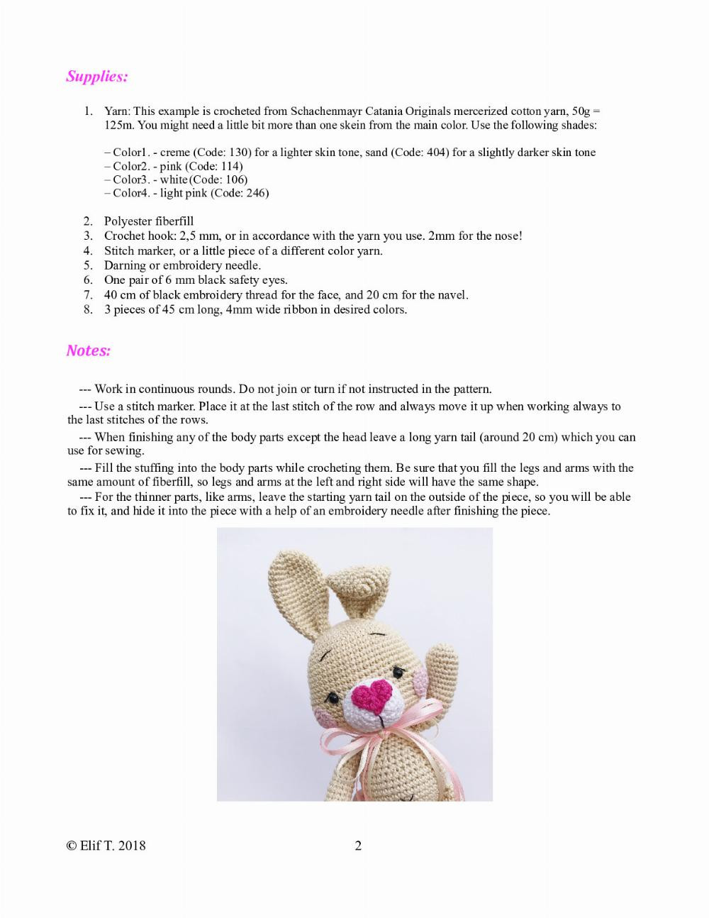 Lolly the little Bunny crochet pattern