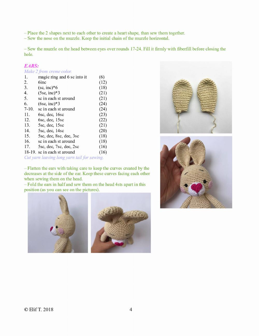 Lolly the little Bunny crochet pattern