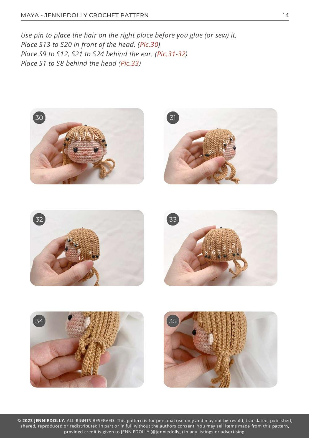 maya doll girl crochet pattern