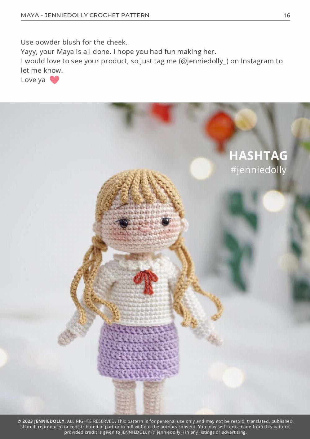 maya doll girl crochet pattern