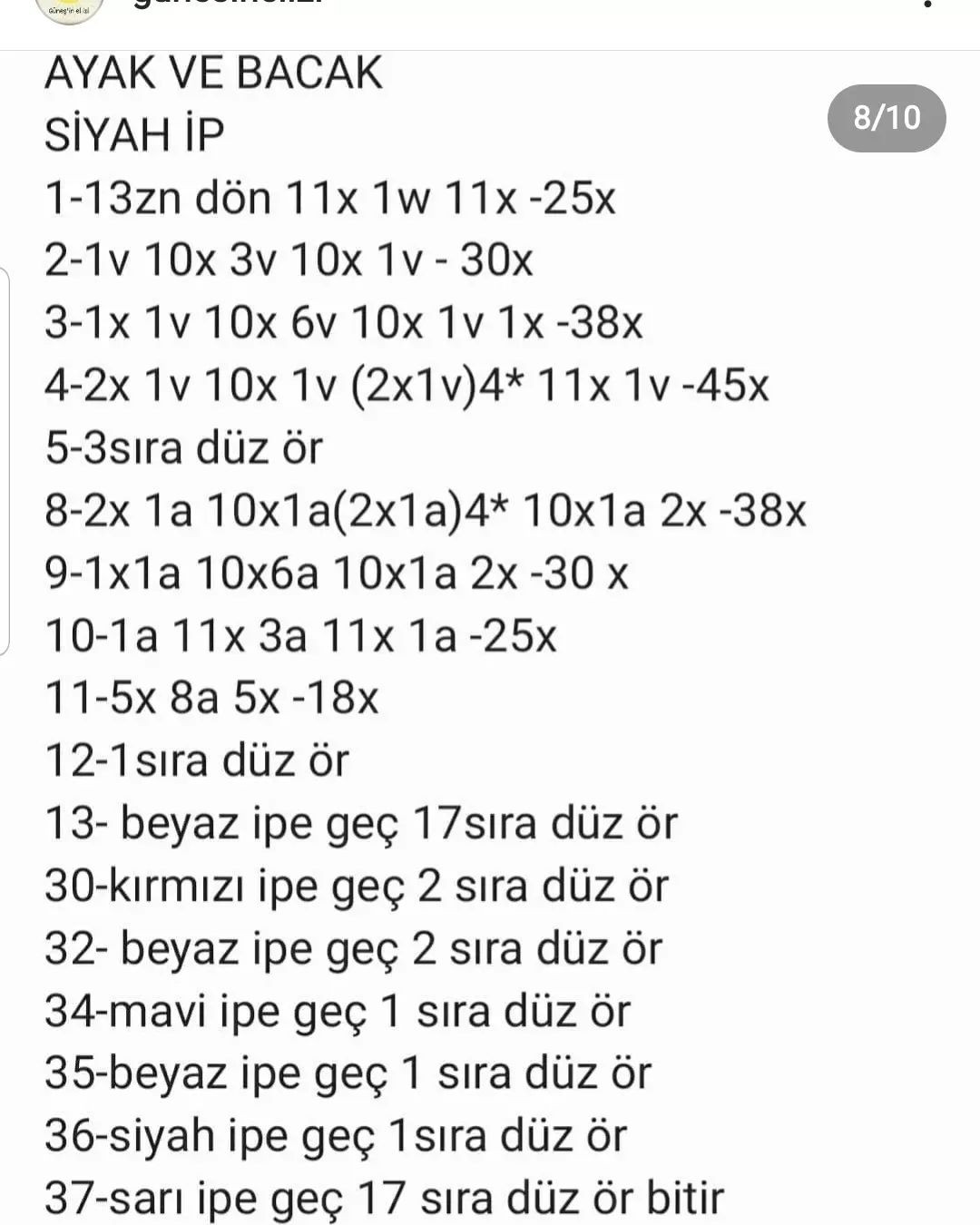 Merhaba Tarif sahibi sevgili @gunesinelizi . Elinize emeğinize sağlık ve keyifli örmeler. . Tarif sahiplerini takip ederek destek ola bilirsiniz...