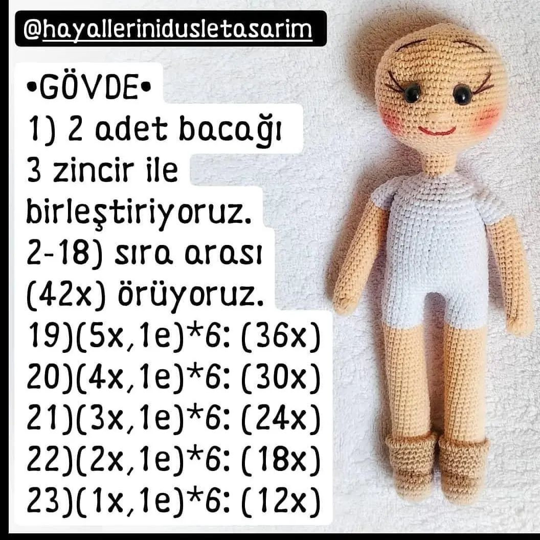 Merhabalar 🙋🏻‍♀️ 🌟Karşınızda ÜFTADE bebek❤️ 📍Kaydet yaparken beğenmeyi ve takip etmeyi unutmayın.📍 ❤️Keyifle örün❤️) 👇🏻PATTERN👇🏻