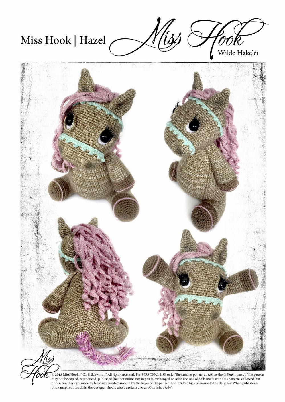 Miss Hook | Hazel ... crochet pattern for Hazel the horse. Hazel