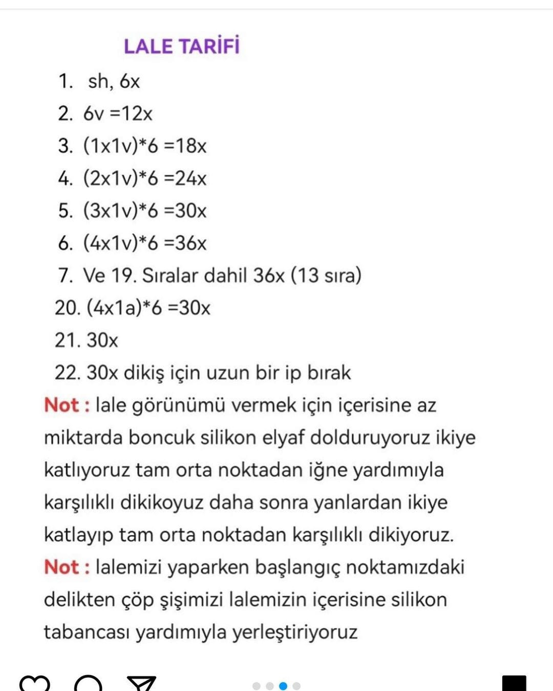 Mor lale tığ işi modeli