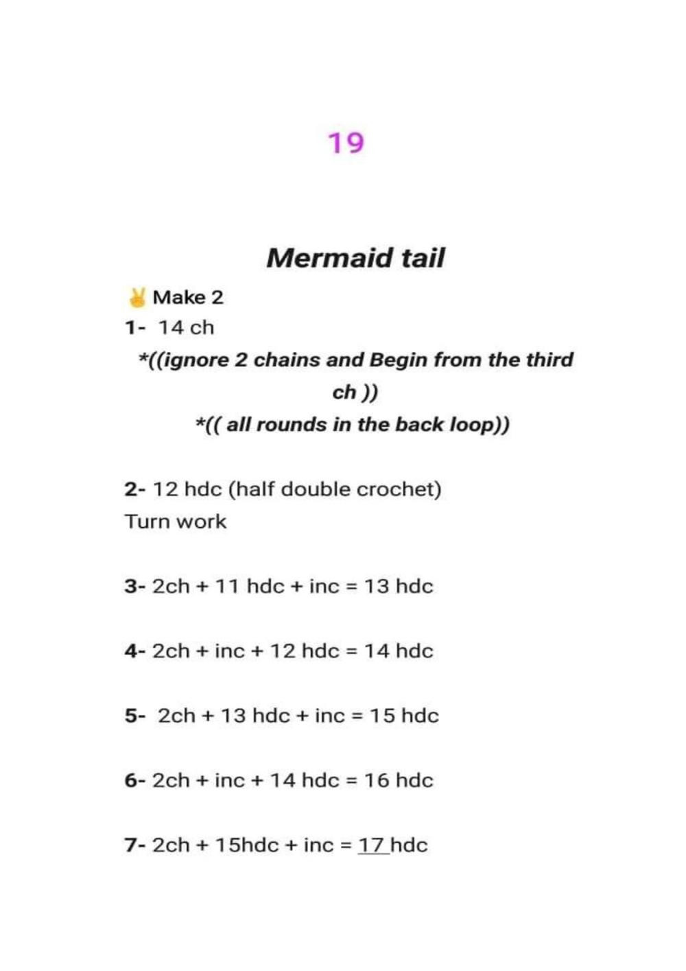 morgana's mermaid pattern