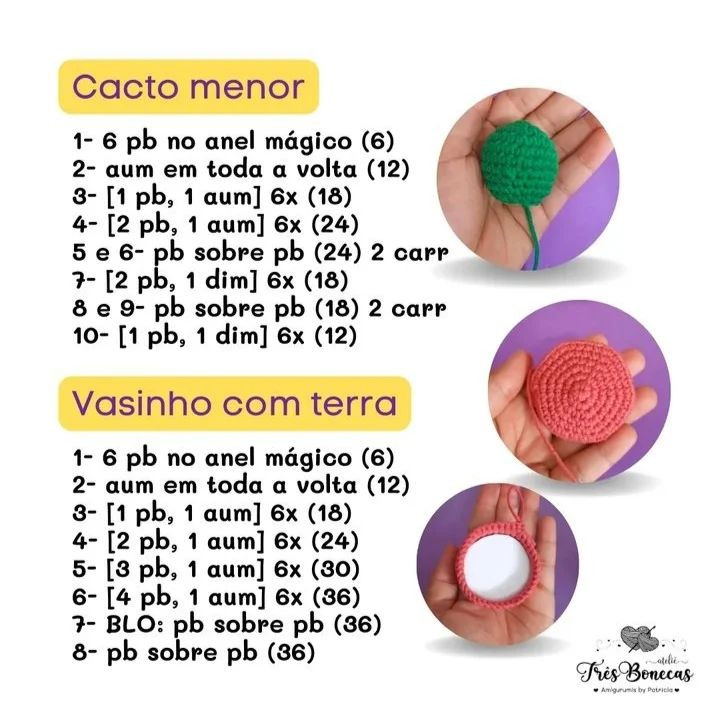 Padrão de crochê de cacto