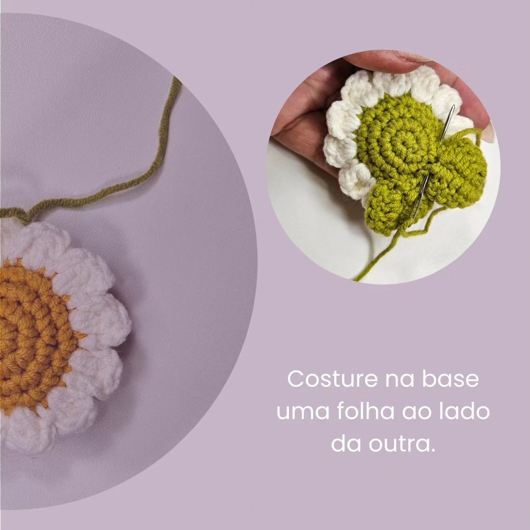 Padrão de crochê de chaveiro de flores