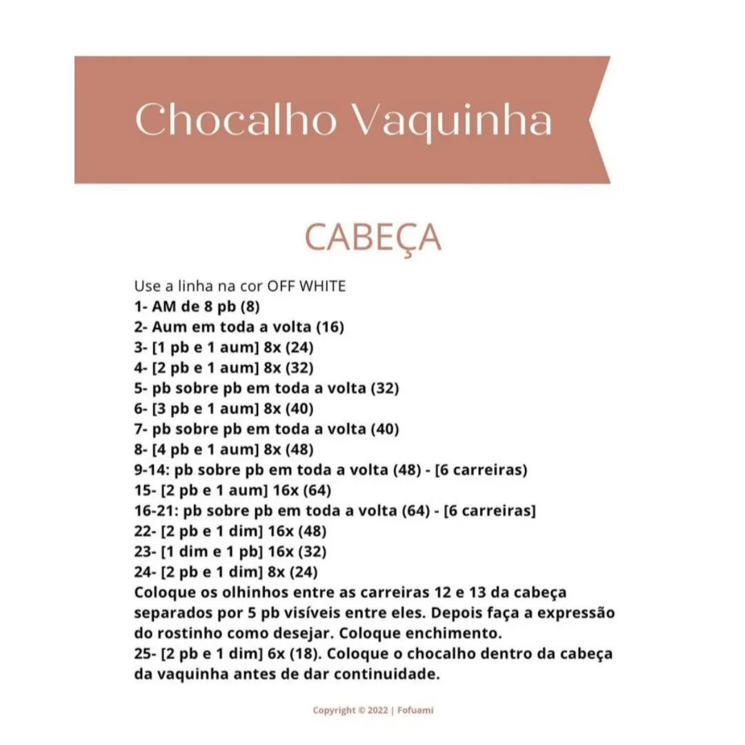 Padrão de crochê de chocalho de vaca