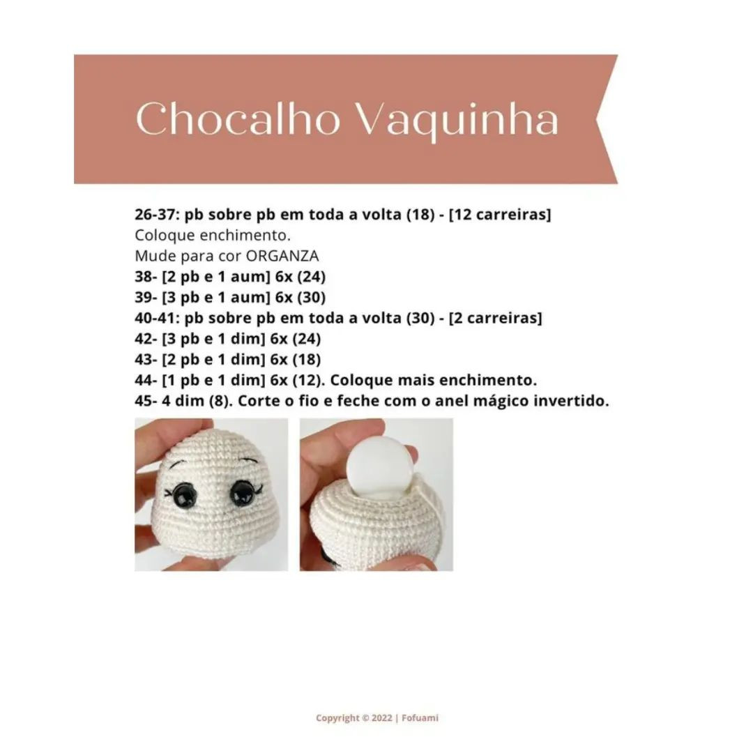 Padrão de crochê de chocalho de vaca