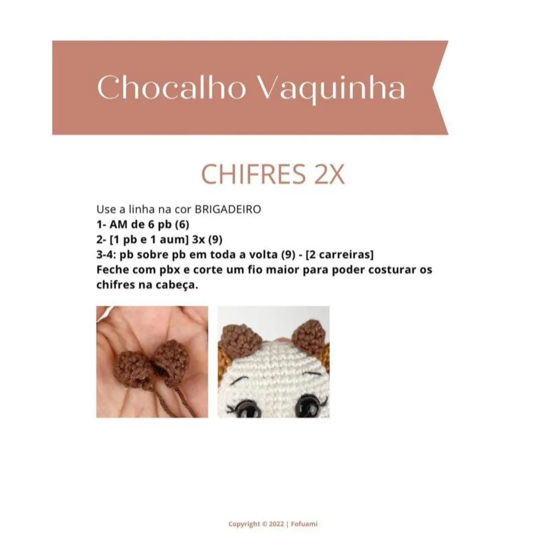 Padrão de crochê de chocalho de vaca