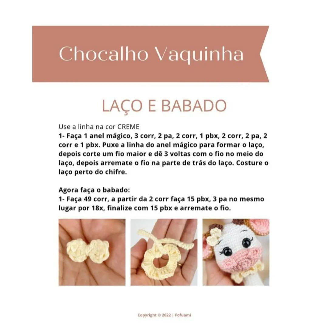 Padrão de crochê de chocalho de vaca