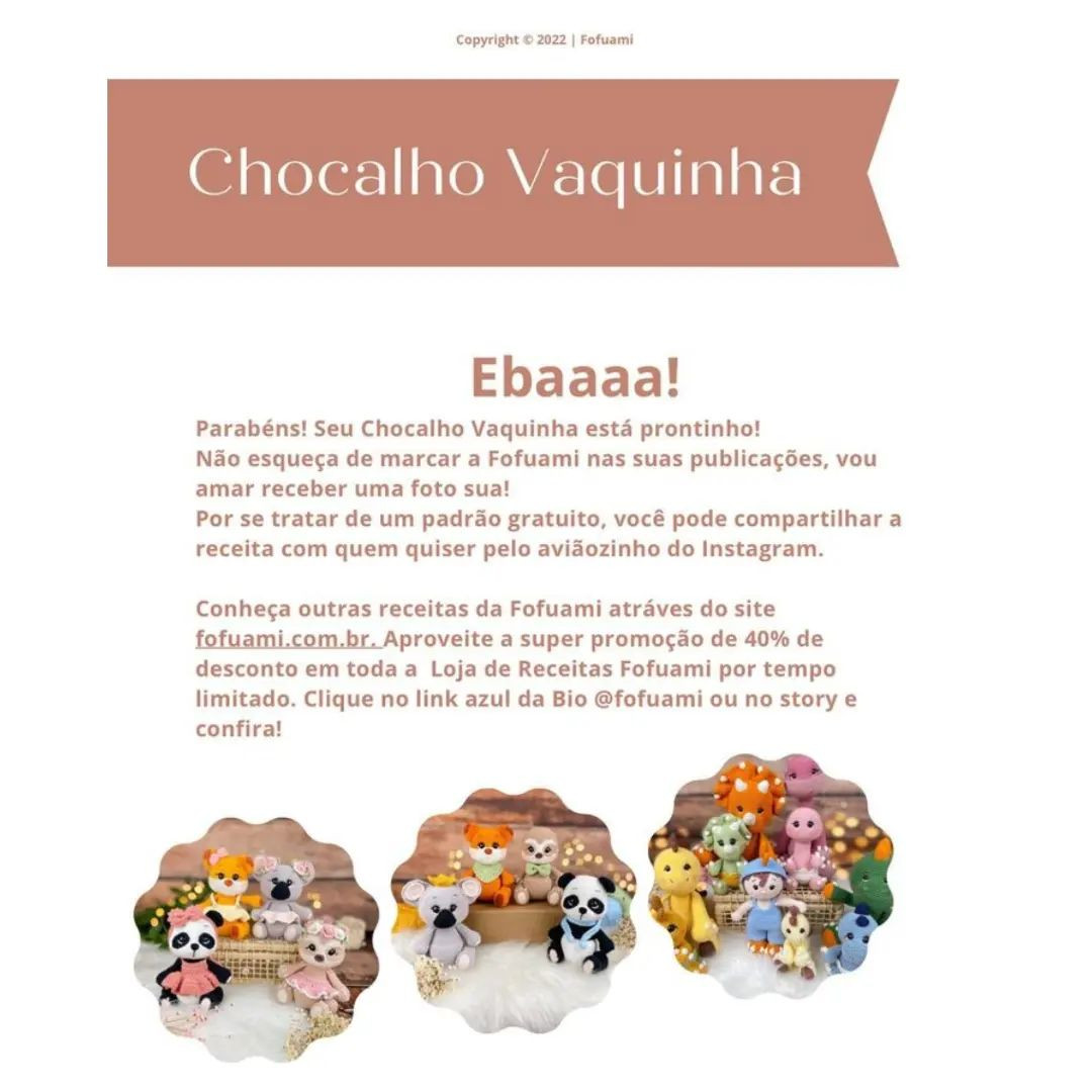 Padrão de crochê de chocalho de vaca