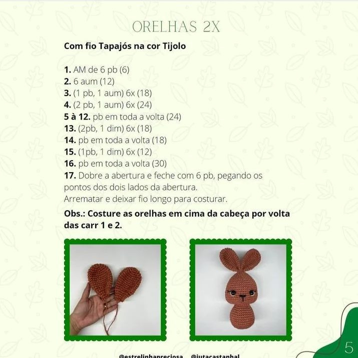 Padrão de crochê de coelho