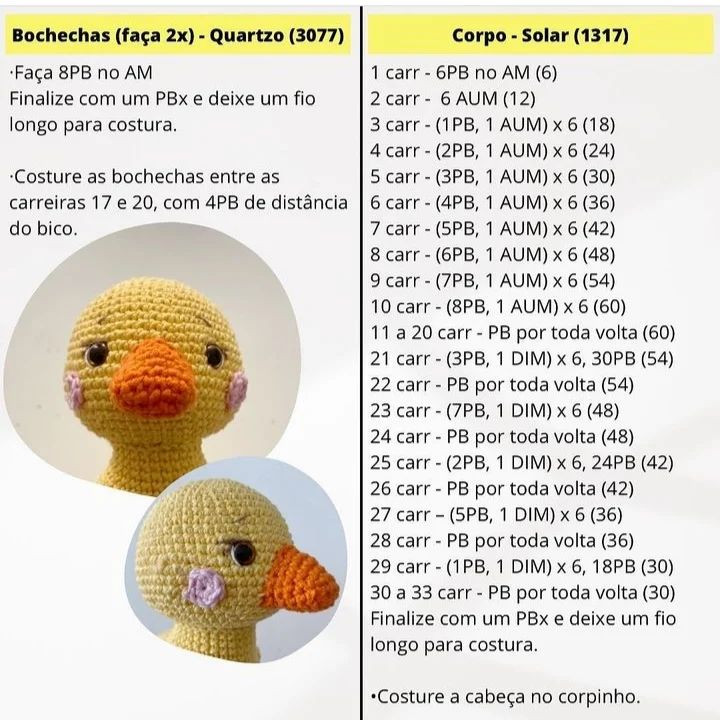 Padrão de crochê para um pato enrolado em uma faixa para a cabeça