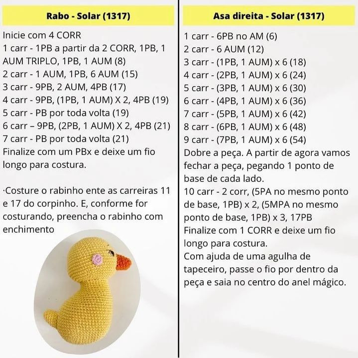 Padrão de crochê para um pato enrolado em uma faixa para a cabeça