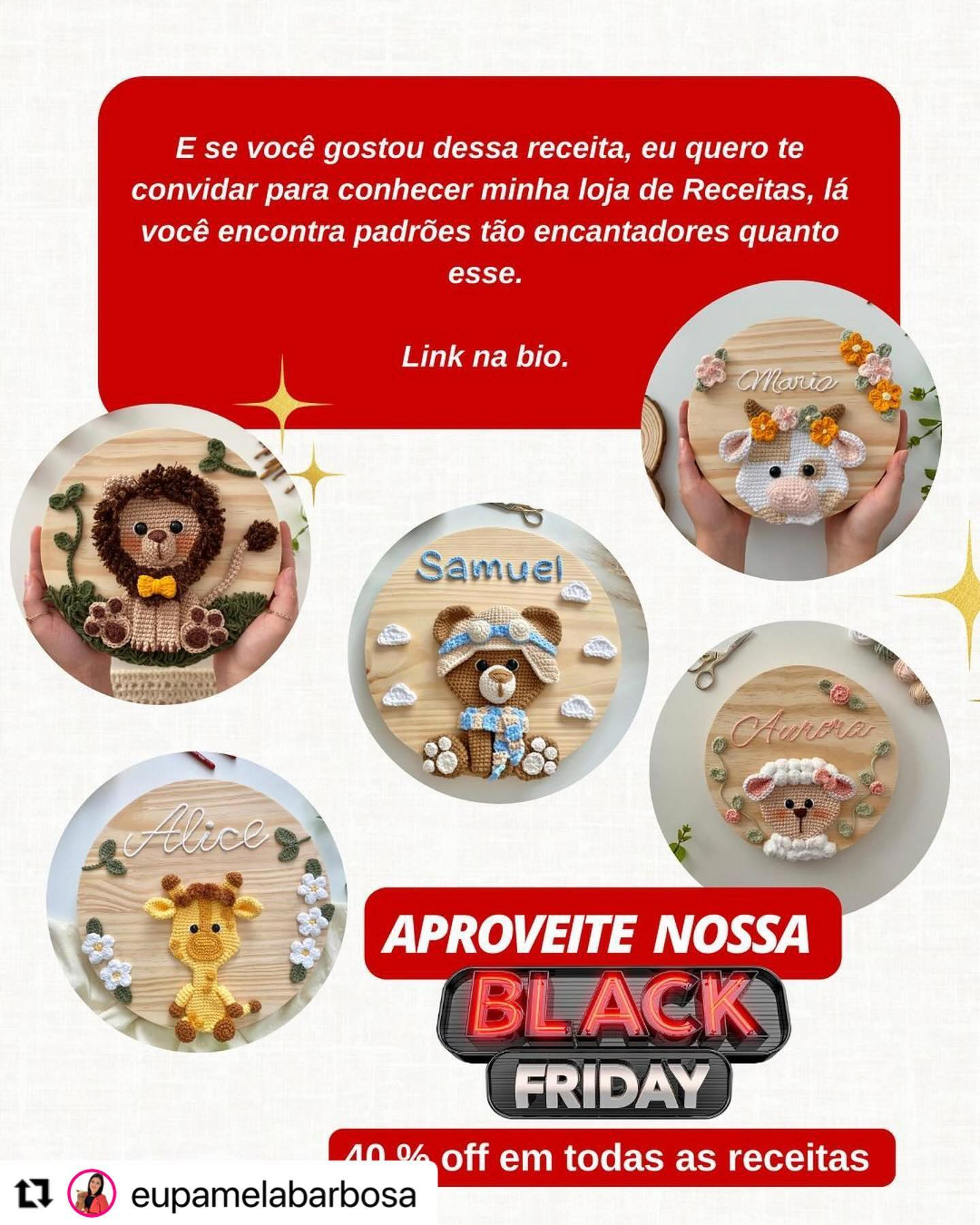 Padrão de crochê para uma cabeça de urso com chapéu de Papai Noel