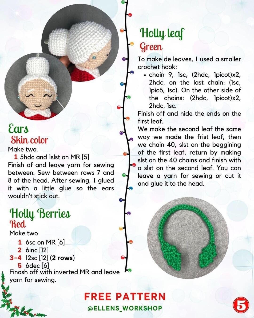 papa claus, mama claus free pattern