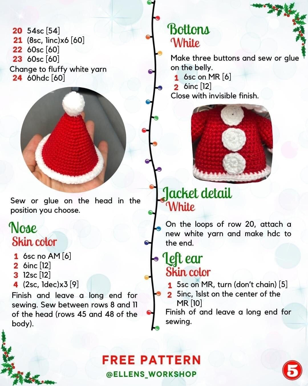 papa claus, mama claus free pattern