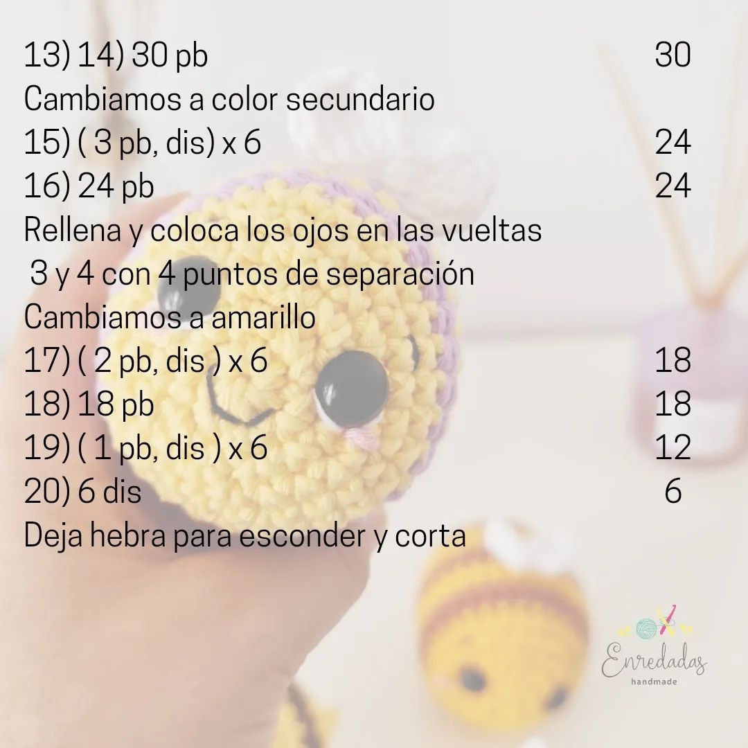 ✨️🐝 Patrón gratis Abejita Bee 🐝✨️