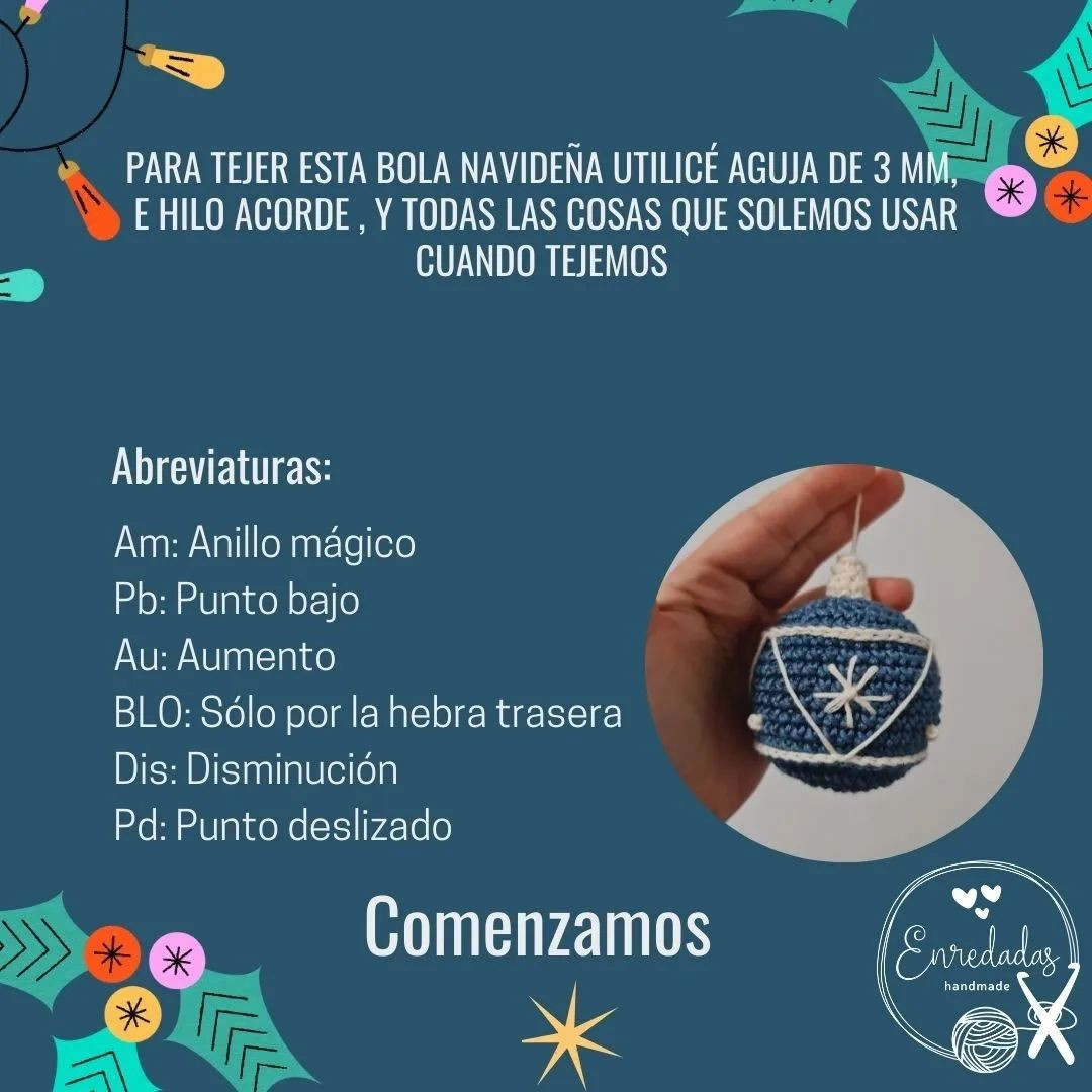 Patrón gratis esfera navideña 🎄🎅