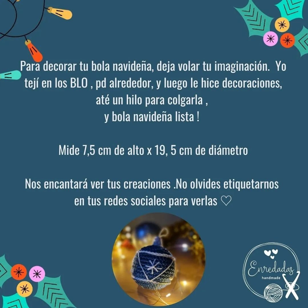 Patrón gratis esfera navideña 🎄🎅