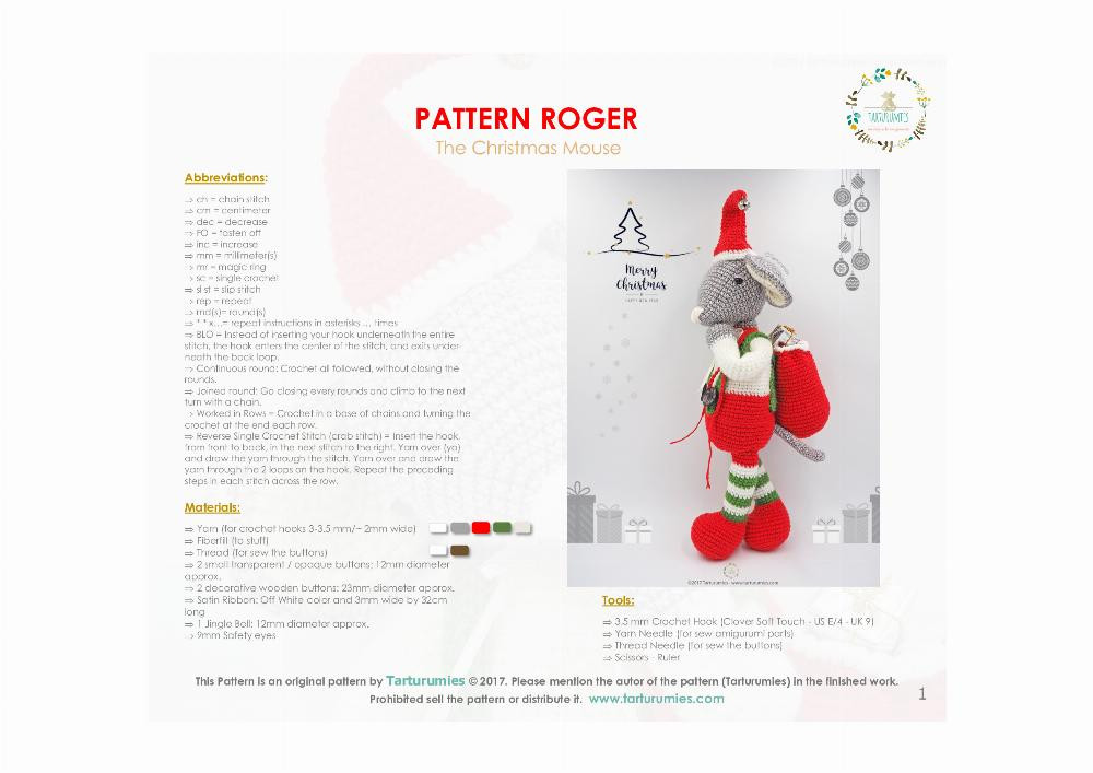 PATTERN ROGER The Christmas Mouse