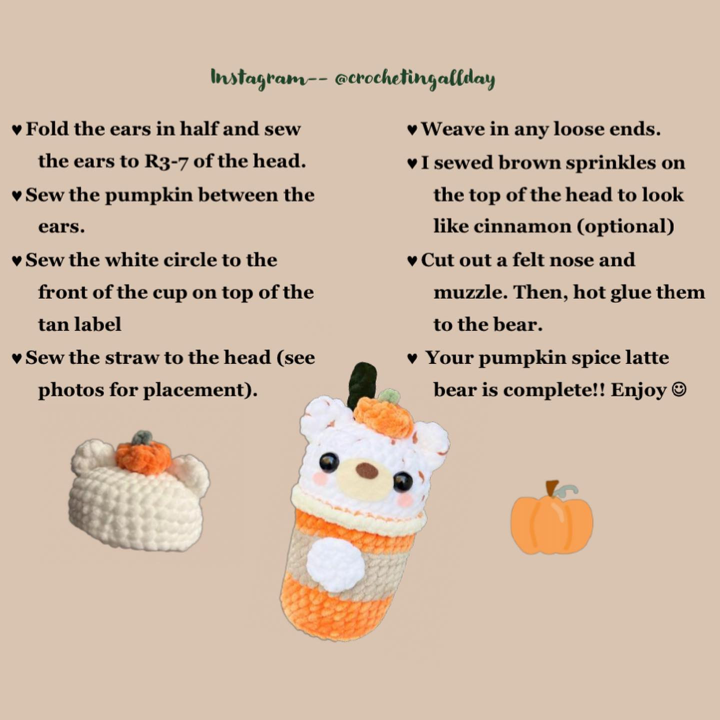 penelope the pumpkin spice latte pattern