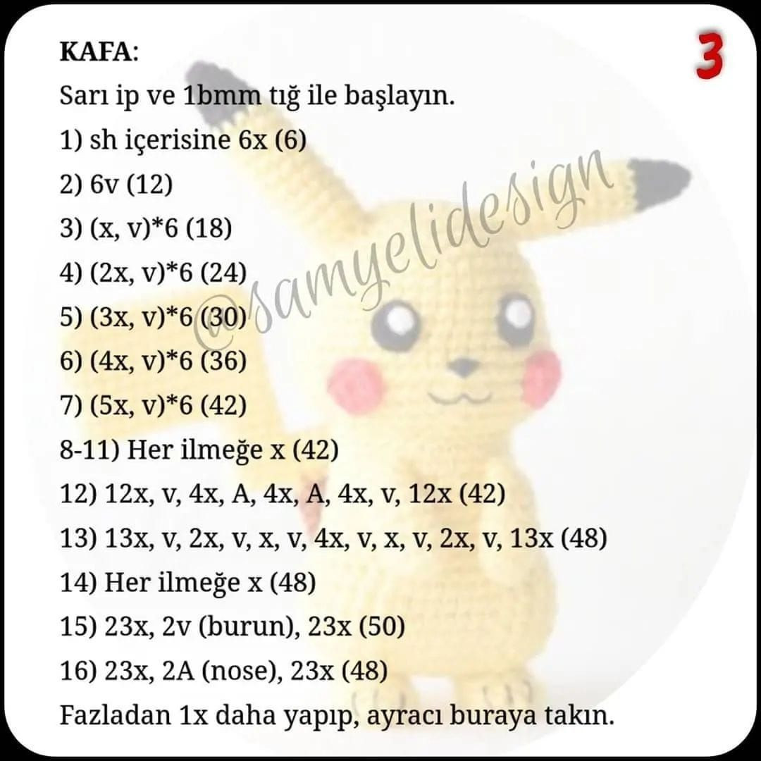 pikachu tığ işi modeli