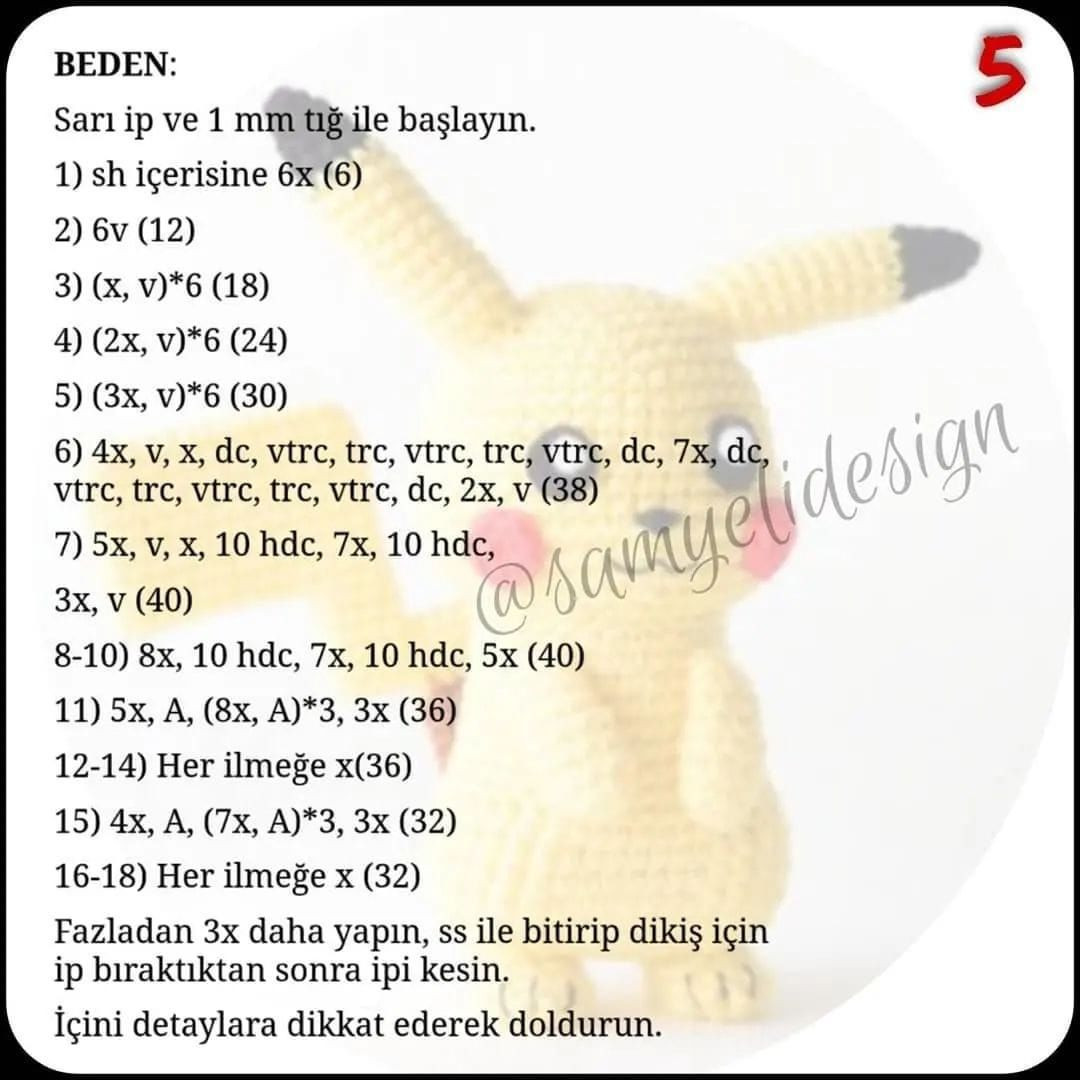 pikachu tığ işi modeli