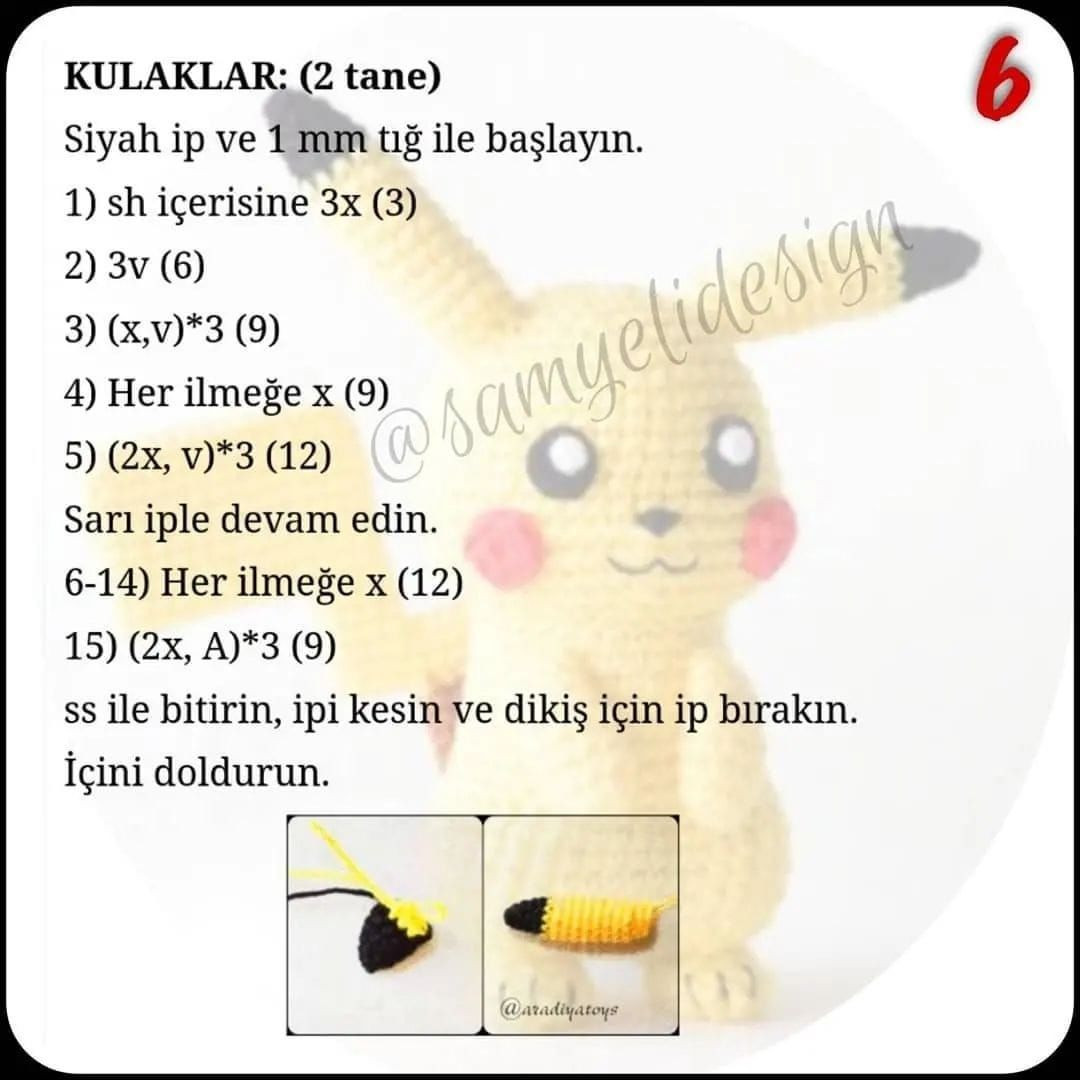 pikachu tığ işi modeli