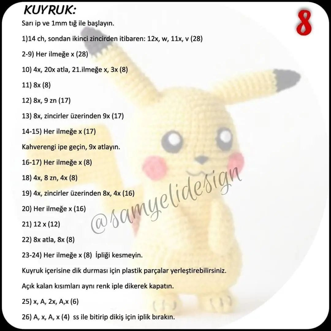 pikachu tığ işi modeli