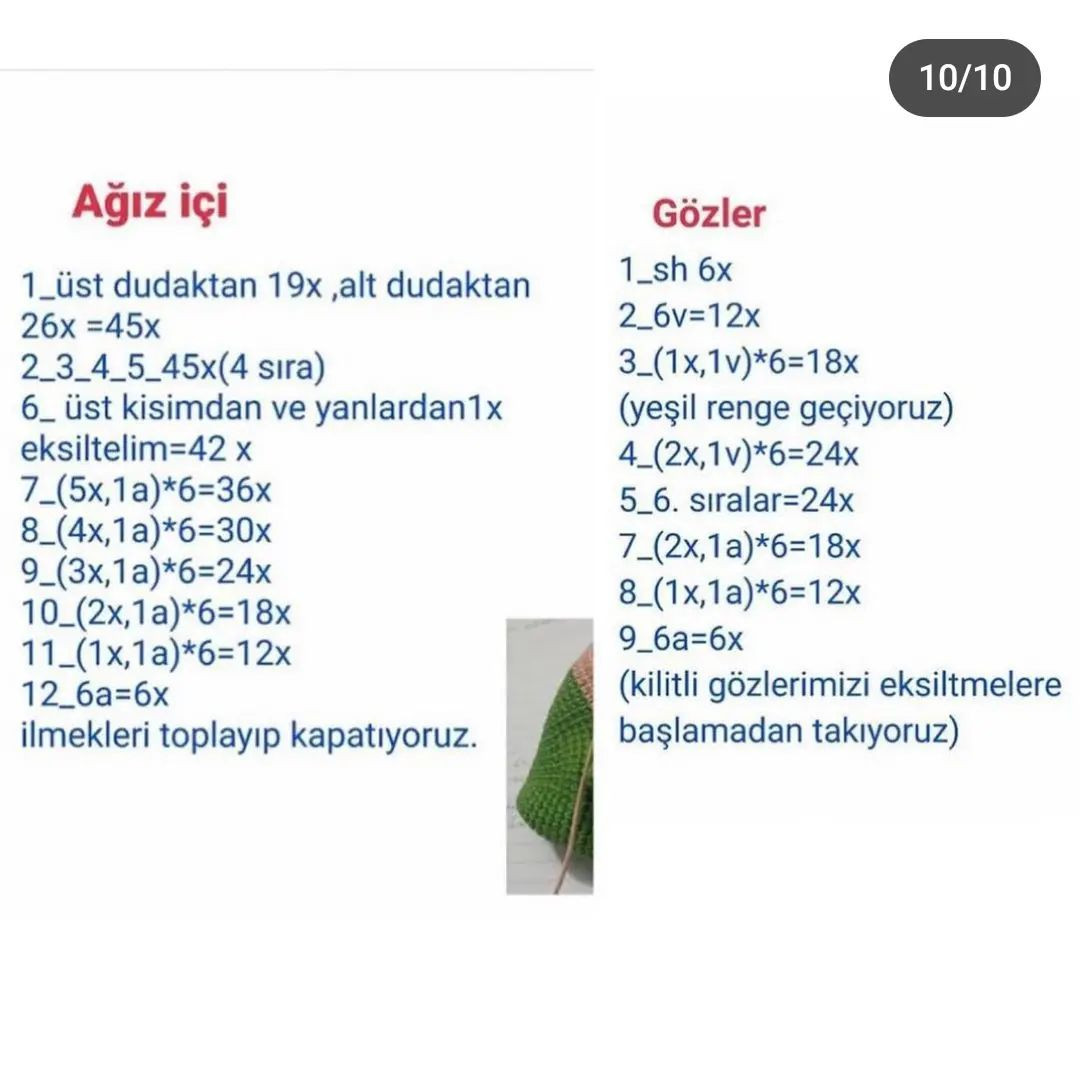 Plaja giden kurbağa için tığ işi desen.