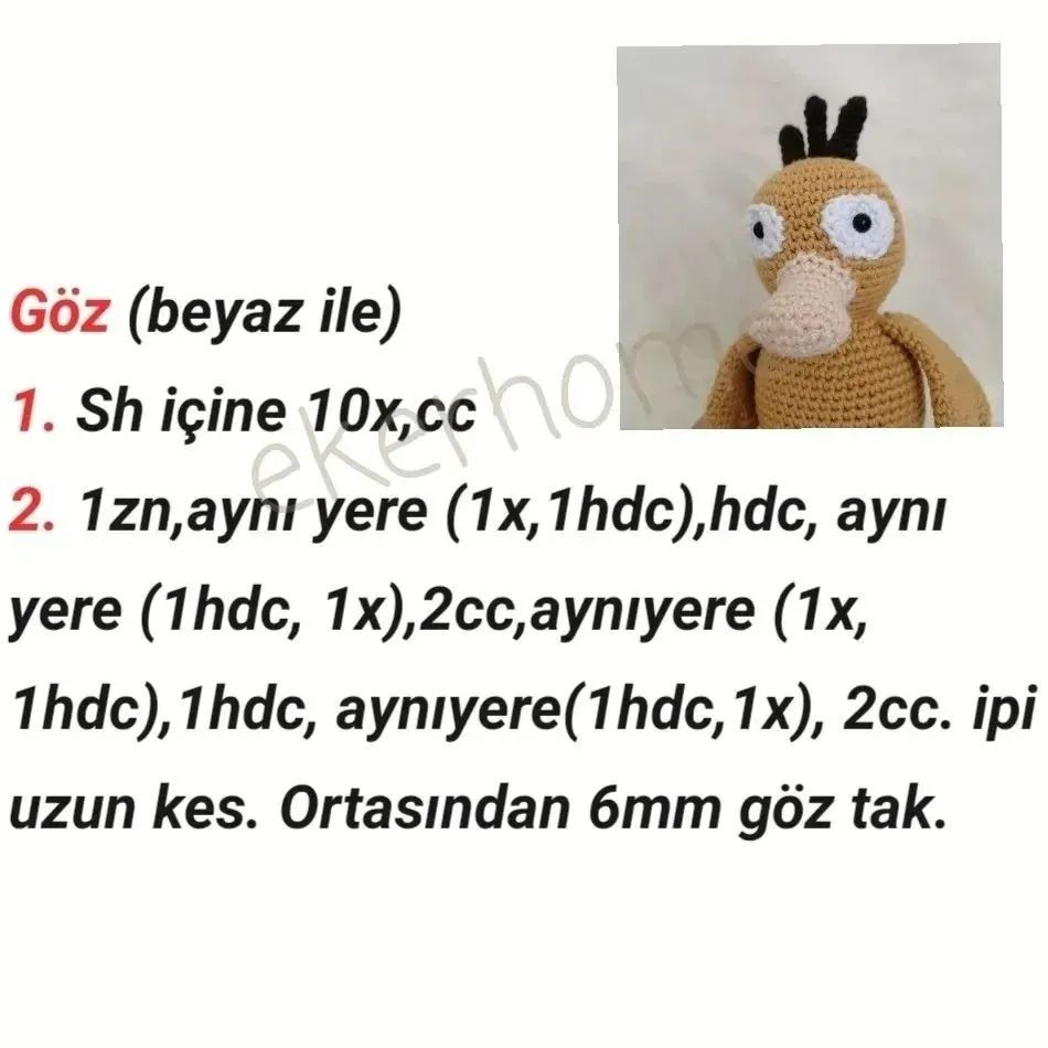 PSYDUCK Pokemon ördek tığ işi modeli