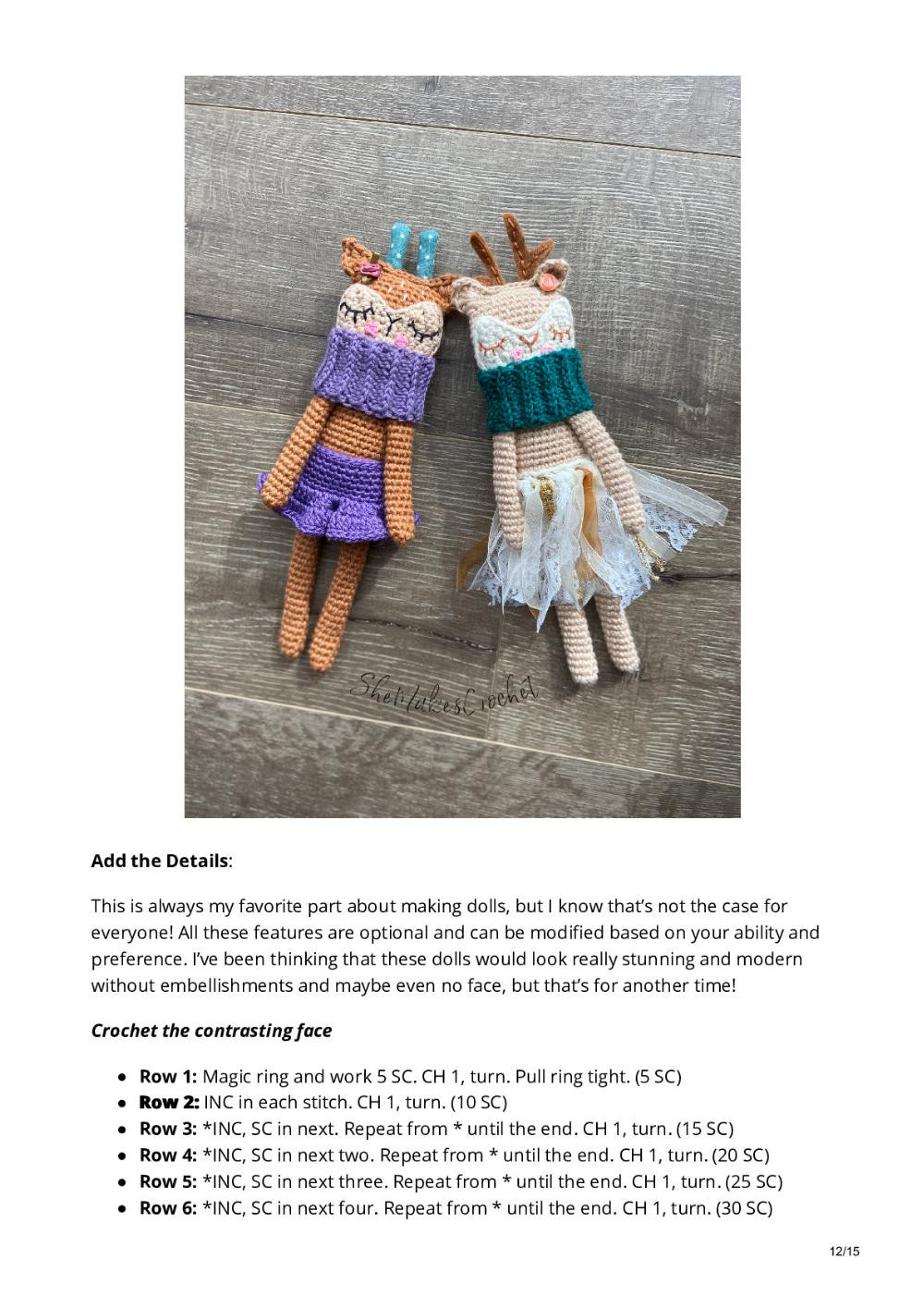 Rag Doll Deer crochet pattern