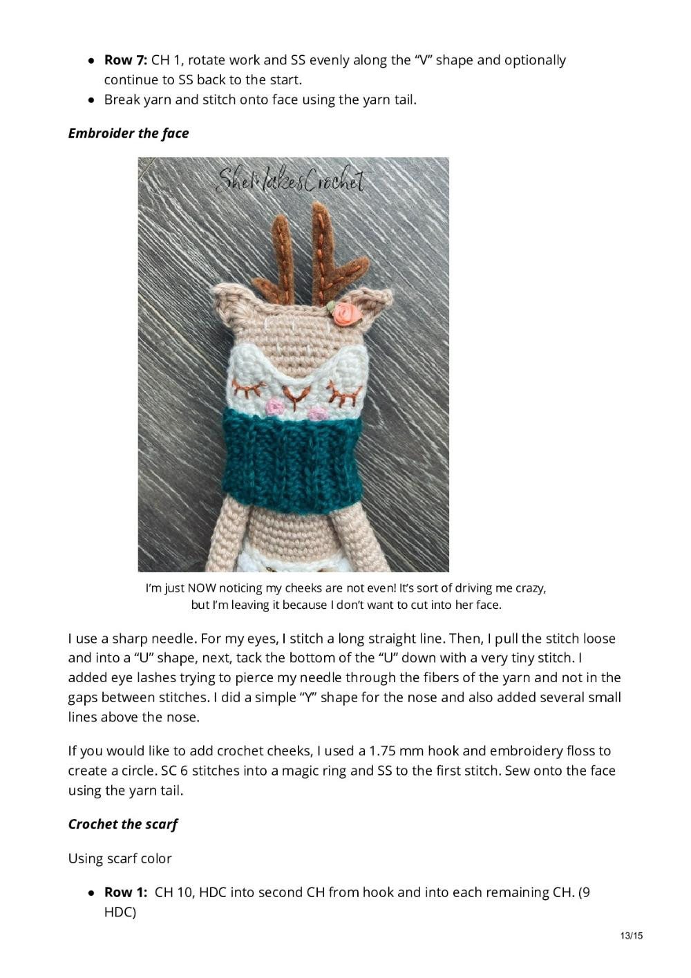 Rag Doll Deer crochet pattern