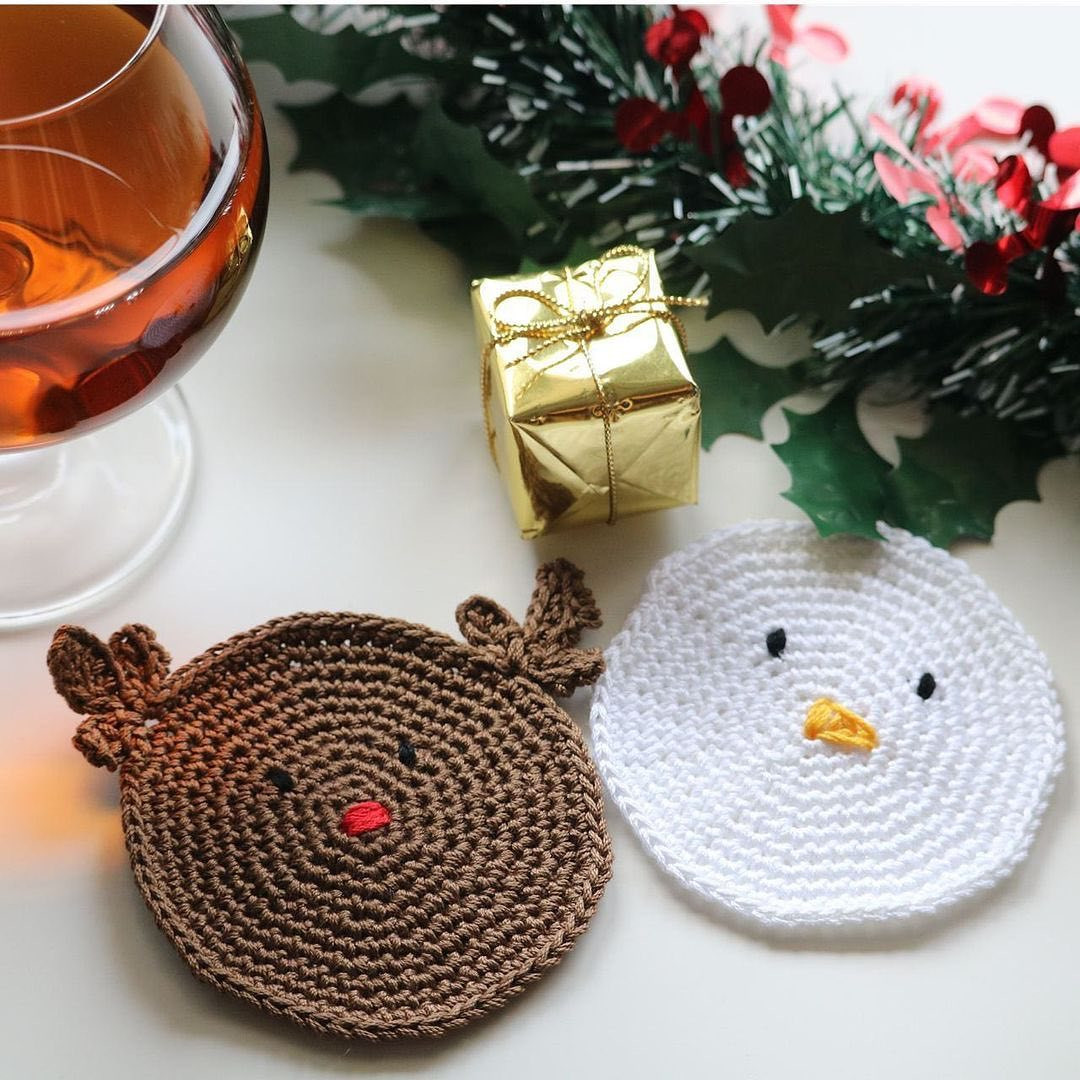 reindeer coaster crochet pattern