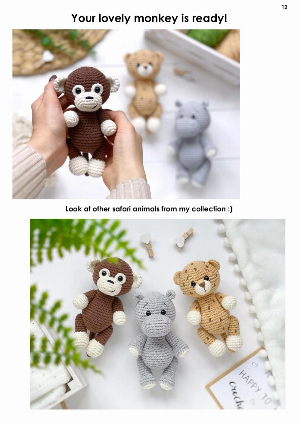 safari monkey crochet pattern