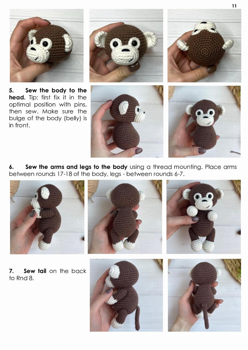 safari monkey crochet pattern