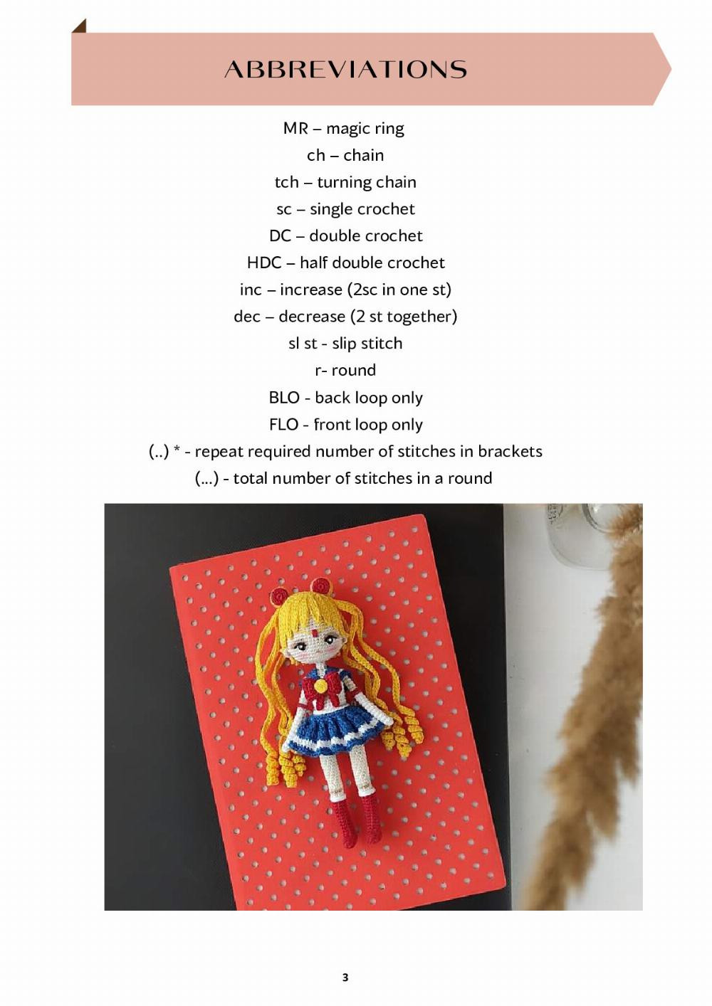 SAILOR MOON amigurumi crochet pattern