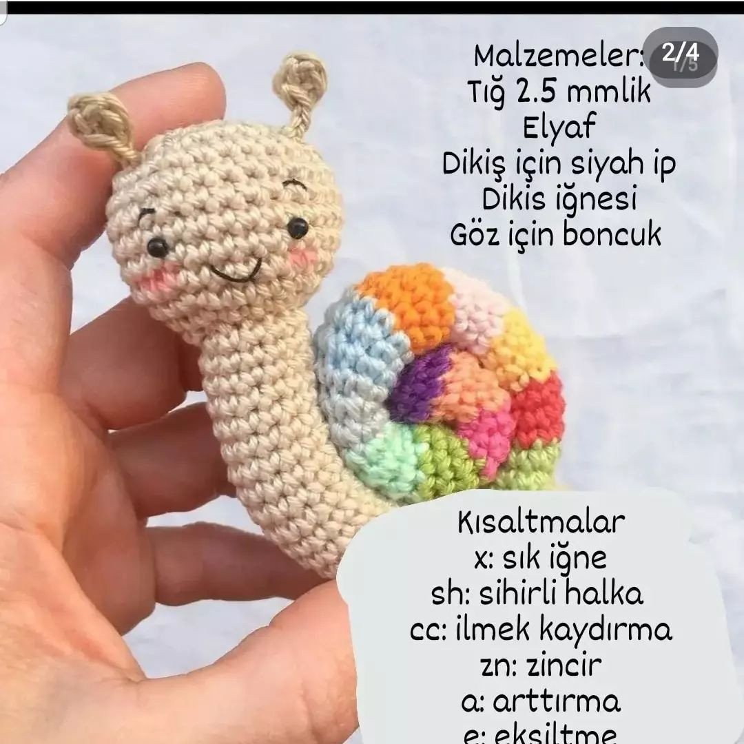 salyangoz tığ işi modeli.