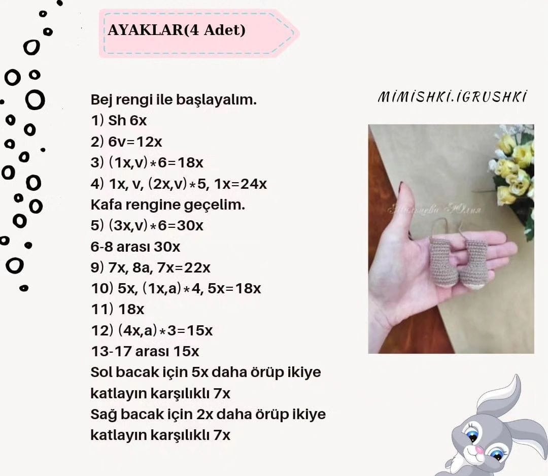 Şapka takan ayı ve tavşan tığ işi modeli