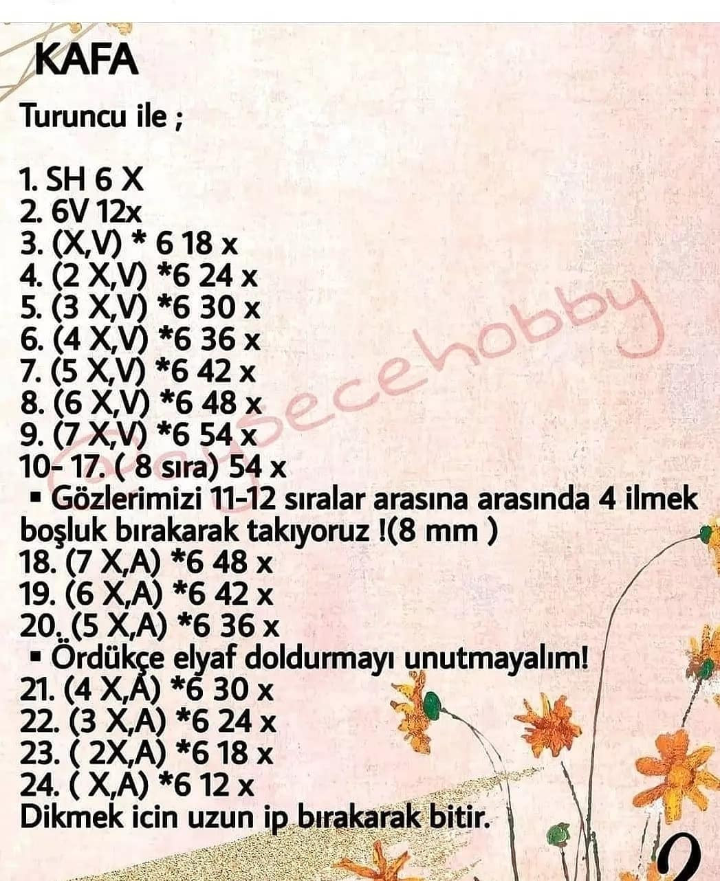 Şapka takan sincap tığ işi modeli