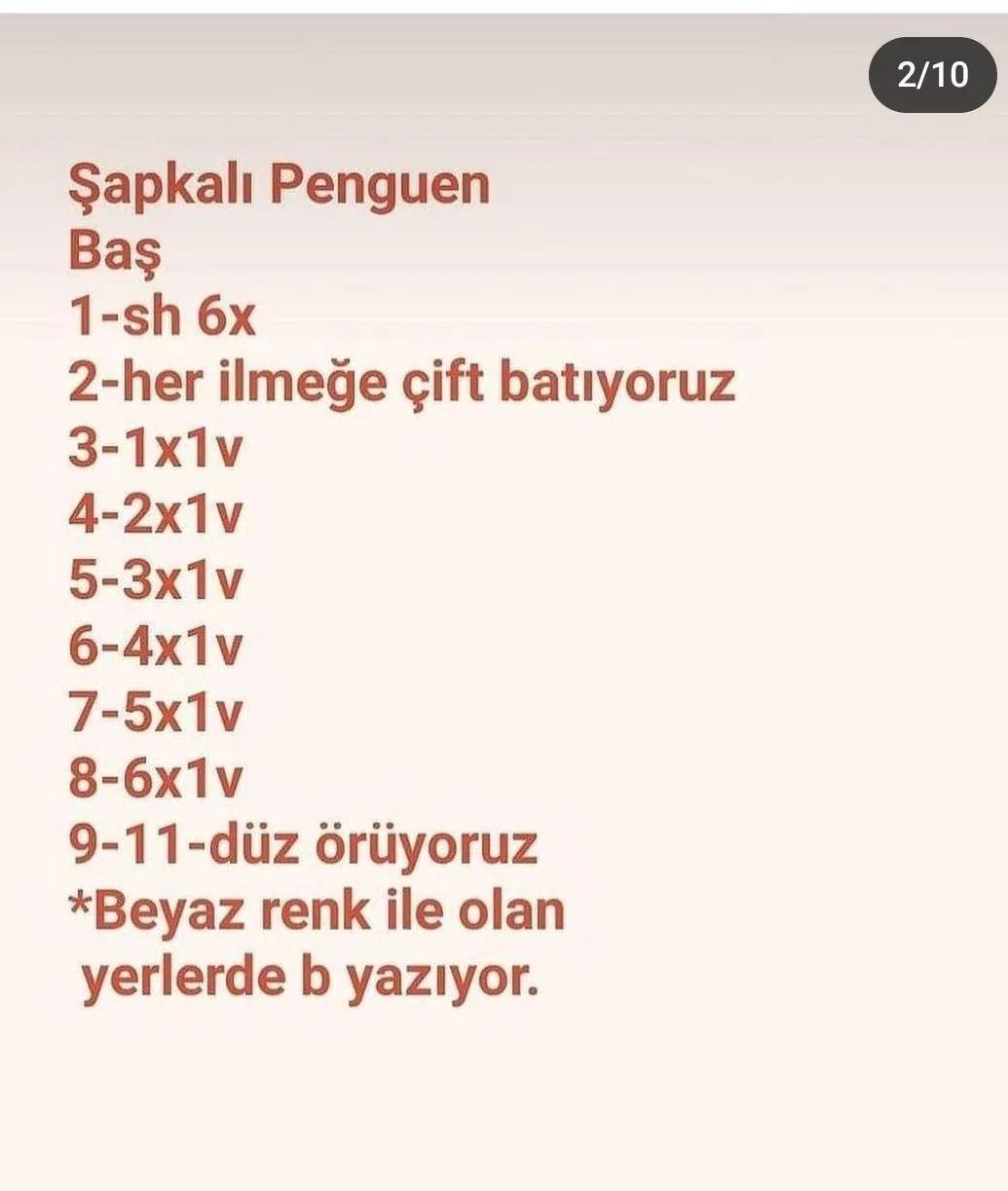 Şapka ve atkı takan penguen tığ işi modeli