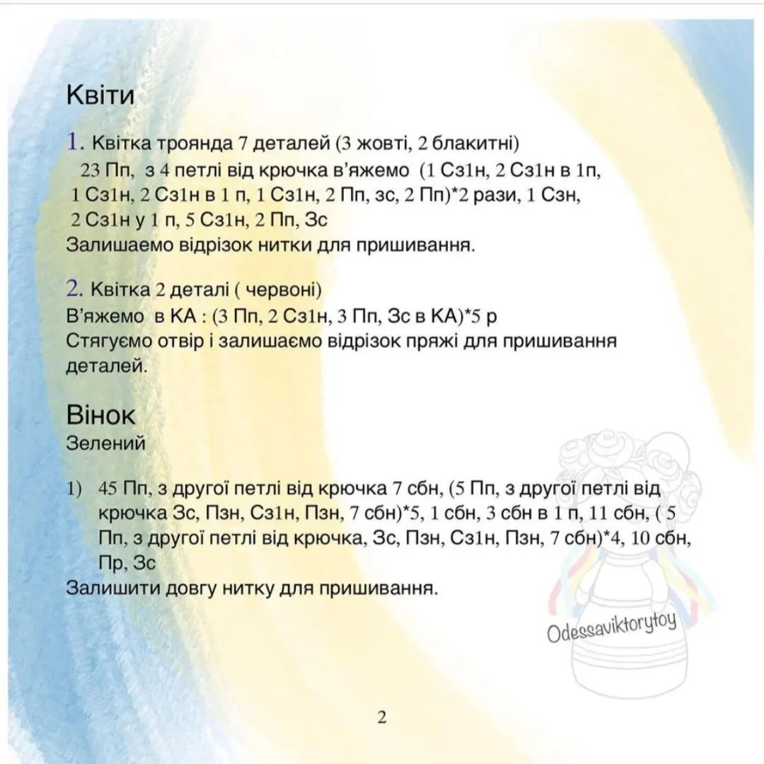 Схема в'язання гачком для ляльки в сукні