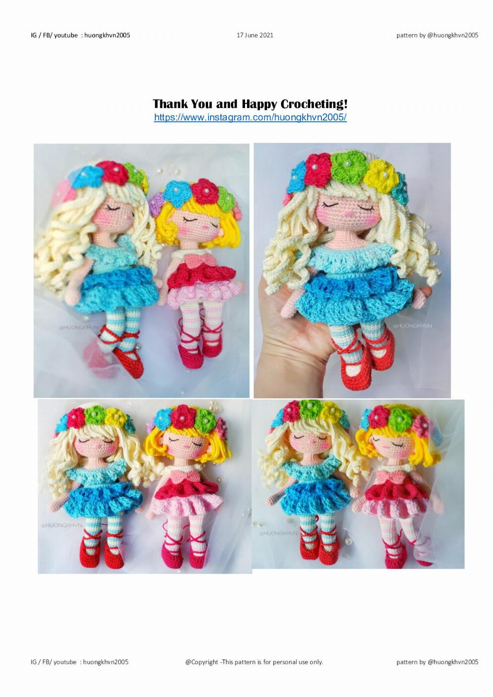 sleeping angel hana crochet pattern girl doll