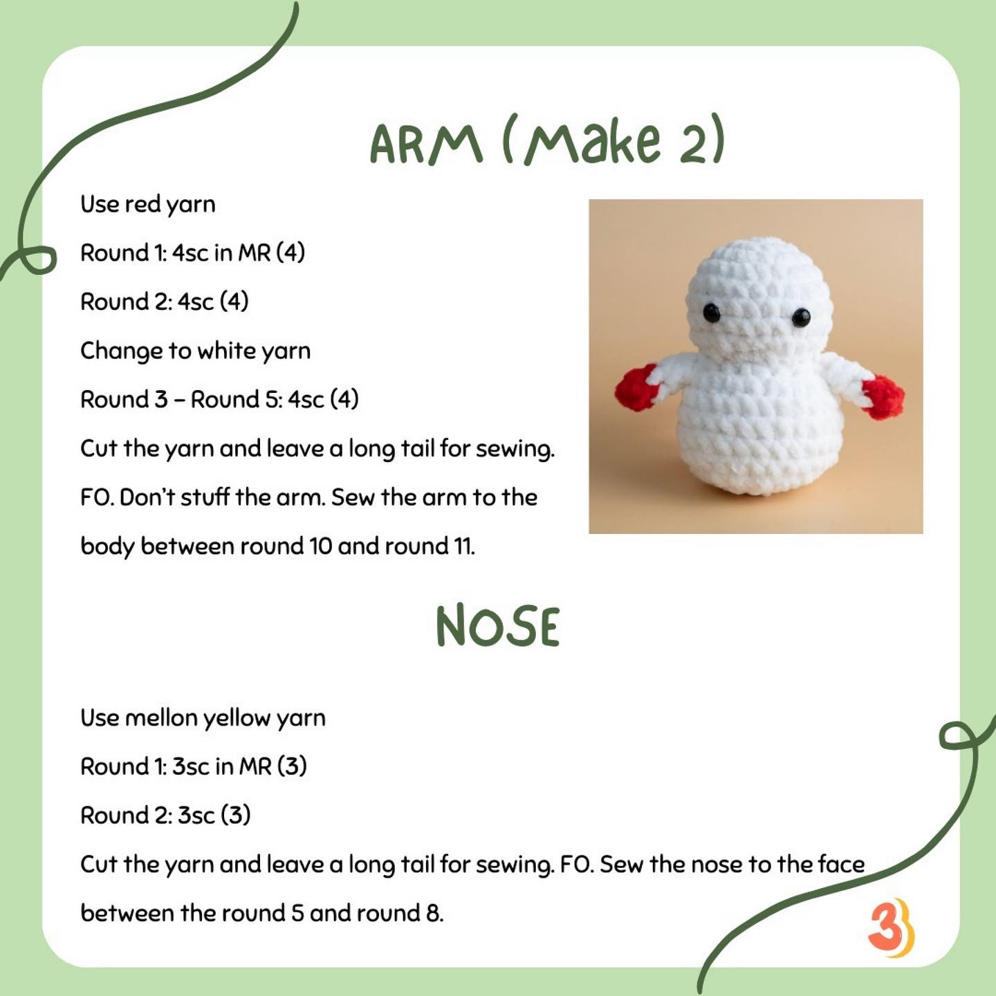 snowman free crochet pattern