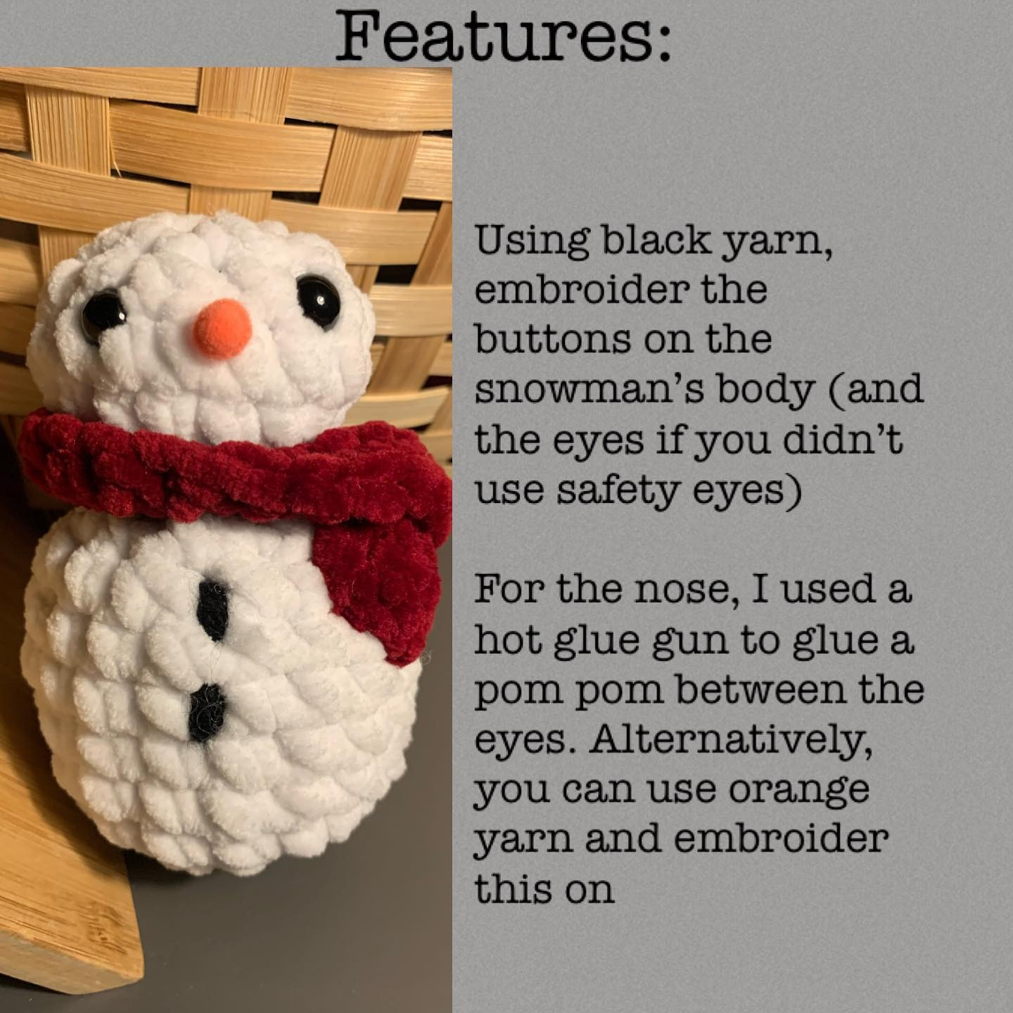 Snowy the snowman - FREE pattern ☃️