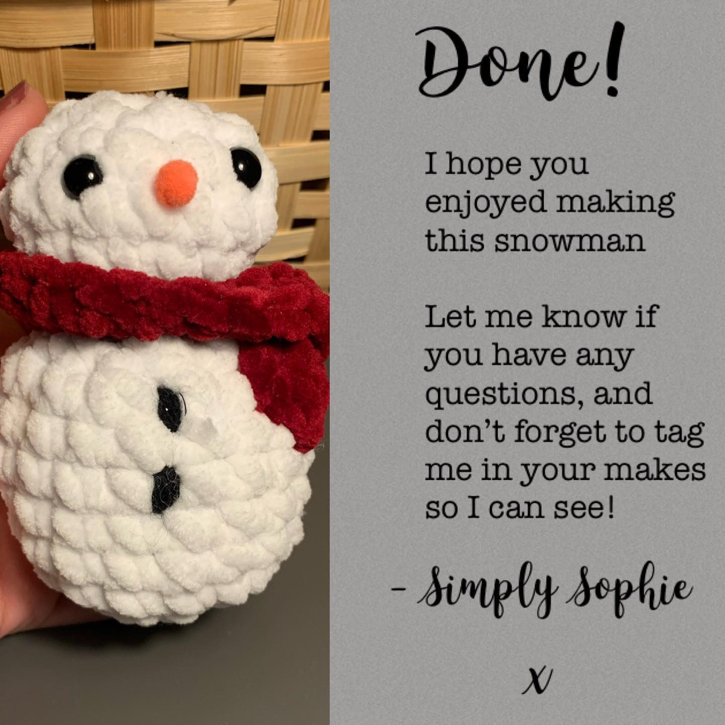 Snowy the snowman - FREE pattern ☃️