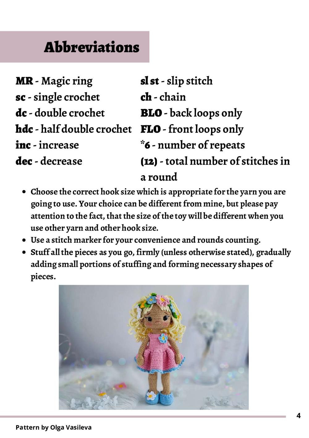 spring doll crochet pattern